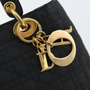 Christian Dior Canage Hand Bag Nylon Black Gold Auth 148879-14