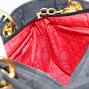 Christian Dior Canage Hand Bag Nylon Black Gold Auth 148879-18