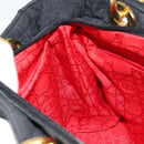 Christian Dior Canage Hand Bag Nylon Black Gold Auth 148879-19
