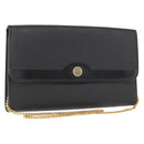 Christian Dior Honeycomb Canvas Chain Shoulder Bag PVC Black Gold Auth 148882-1