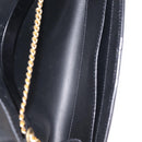 Christian Dior Honeycomb Canvas Chain Shoulder Bag PVC Black Gold Auth 148882-17