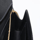 Christian Dior Honeycomb Canvas Chain Shoulder Bag PVC Black Gold Auth 148882-18