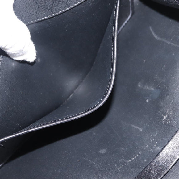 Christian Dior Honeycomb Canvas Chain Shoulder Bag PVC Black Gold Auth 148882