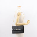 Christian Dior Honeycomb Canvas Chain Shoulder Bag PVC Black Gold Auth 148882-21