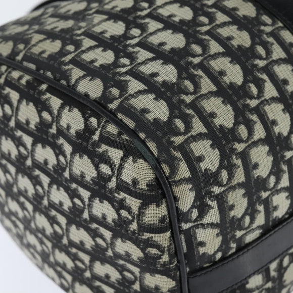 Christian Dior Trotter Canvas Boston Bag PVC Black Gold Auth 148883