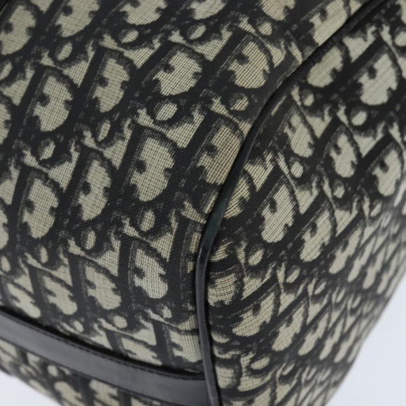 Christian Dior Trotter Canvas Boston Bag PVC Black Gold Auth 148883