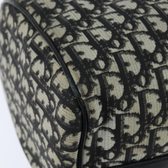 Christian Dior Trotter Canvas Boston Bag PVC Black Gold Auth 148883