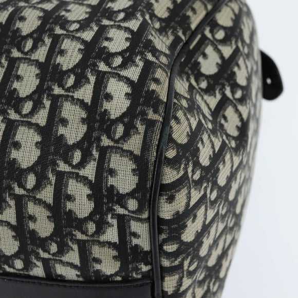 Christian Dior Trotter Canvas Boston Bag PVC Black Gold Auth 148883