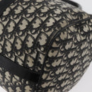 Christian Dior Trotter Canvas Boston Bag PVC Black Gold Auth 148883-16