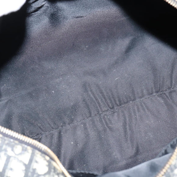 Christian Dior Trotter Canvas Boston Bag PVC Black Gold Auth 148883