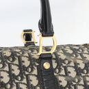Christian Dior Trotter Canvas Boston Bag PVC Black Gold Auth 148883-10
