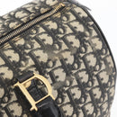Christian Dior Trotter Canvas Boston Bag PVC Black Gold Auth 148883-18