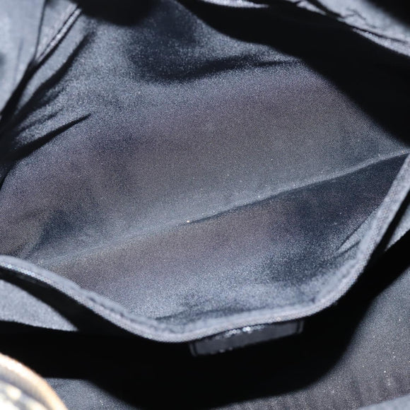 Christian Dior Trotter Canvas Boston Bag PVC Black Gold Auth 148883