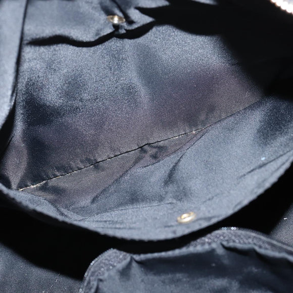 Christian Dior Trotter Canvas Boston Bag PVC Black Gold Auth 148883