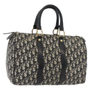 Christian Dior Trotter Canvas Boston Bag PVC Black Gold Auth 148883-1