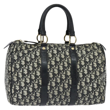 Christian Dior Trotter Canvas Boston Bag PVC Black Gold Auth 148883 - 0