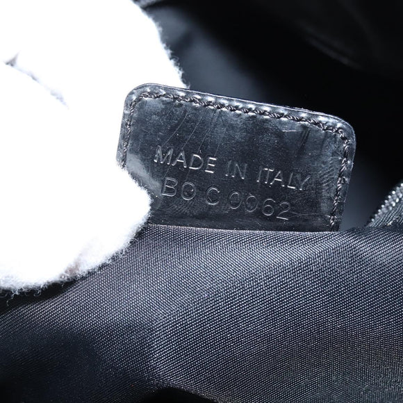 Christian Dior Trotter Canvas Boston Bag PVC Black Gold Auth 148883