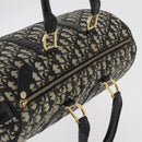 Christian Dior Trotter Canvas Boston Bag PVC Black Gold Auth 148883-6