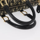 Christian Dior Trotter Canvas Boston Bag PVC Black Gold Auth 148883-7