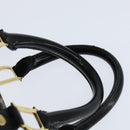 Christian Dior Trotter Canvas Boston Bag PVC Black Gold Auth 148883-8