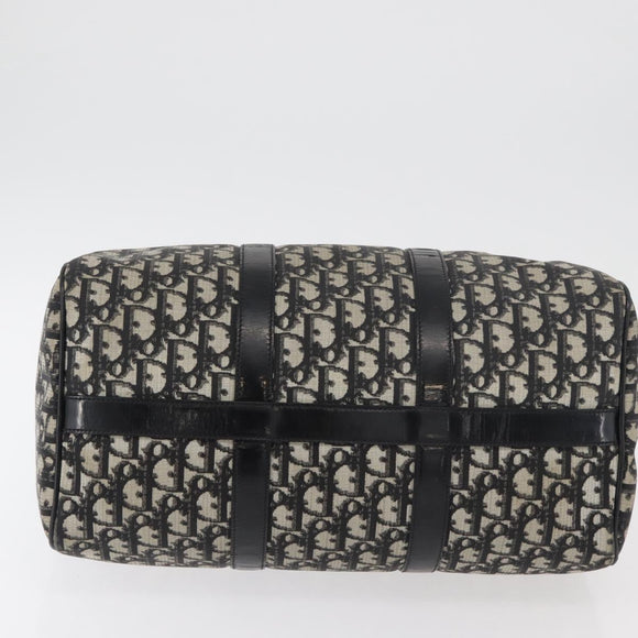 Christian Dior Trotter Canvas Boston Bag PVC Black Gold Auth 148883