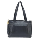 Christian Dior Tote Bag Leather Black Gold Auth 148884-1