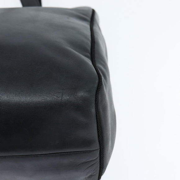 Christian Dior Tote Bag Leather Black Gold Auth 148884