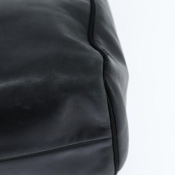 Christian Dior Tote Bag Leather Black Gold Auth 148884