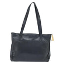 Christian Dior Tote Bag Leather Black Gold Auth 148884-2