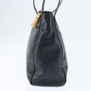 Christian Dior Tote Bag Leather Black Gold Auth 148884-3