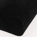 Salvatore Ferragamo Gancini Shoulder Bag Suede Black Gold Auth 148886-9