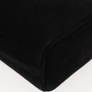 Salvatore Ferragamo Gancini Shoulder Bag Suede Black Gold Auth 148886-14