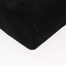 Salvatore Ferragamo Gancini Shoulder Bag Suede Black Gold Auth 148886-15