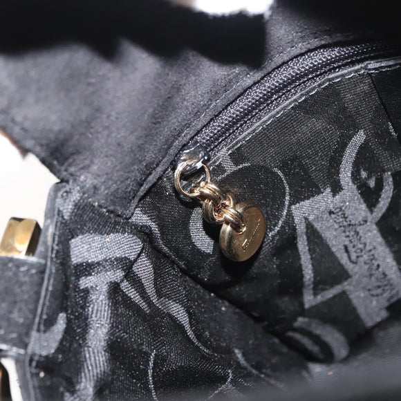 Salvatore Ferragamo Gancini Shoulder Bag Suede Black Gold Auth 148886