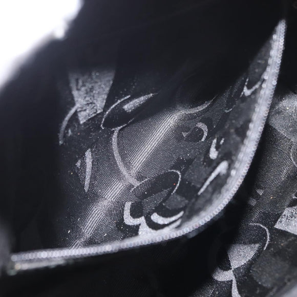 Salvatore Ferragamo Gancini Shoulder Bag Suede Black Gold Auth 148886