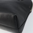 Salvatore Ferragamo Gancini Hand Bag Leather 2way Silver Black Auth 148888-16