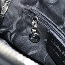 Salvatore Ferragamo Gancini Hand Bag Leather 2way Silver Black Auth 148888-21