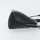 Salvatore Ferragamo Gancini Hand Bag Leather 2way Silver Black Auth 148888-3