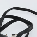 Salvatore Ferragamo Gancini Hand Bag Leather 2way Silver Black Auth 148888-14