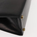 Salvatore Ferragamo Vala Hand Bag Leather Black Gold Auth 148890-15