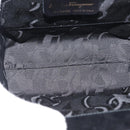 Salvatore Ferragamo Vala Hand Bag Leather Black Gold Auth 148890-11