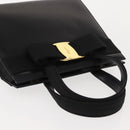 Salvatore Ferragamo Vala Hand Bag Leather Black Gold Auth 148890-6