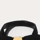 Salvatore Ferragamo Vala Hand Bag Leather Black Gold Auth 148890-8