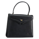 GIVENCHY Hand Bag Leather Black Gold Auth 148891-1