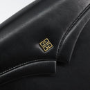 GIVENCHY Hand Bag Leather Black Gold Auth 148891-14