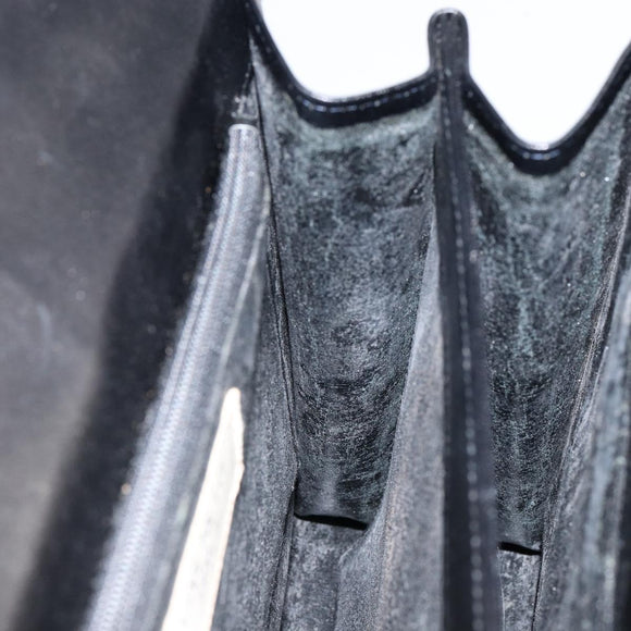 GIVENCHY Hand Bag Leather Black Gold Auth 148891