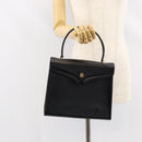 GIVENCHY Hand Bag Leather Black Gold Auth 148891-24