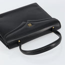 GIVENCHY Hand Bag Leather Black Gold Auth 148891-6