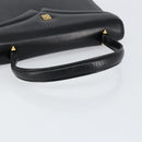 GIVENCHY Hand Bag Leather Black Gold Auth 148891-7