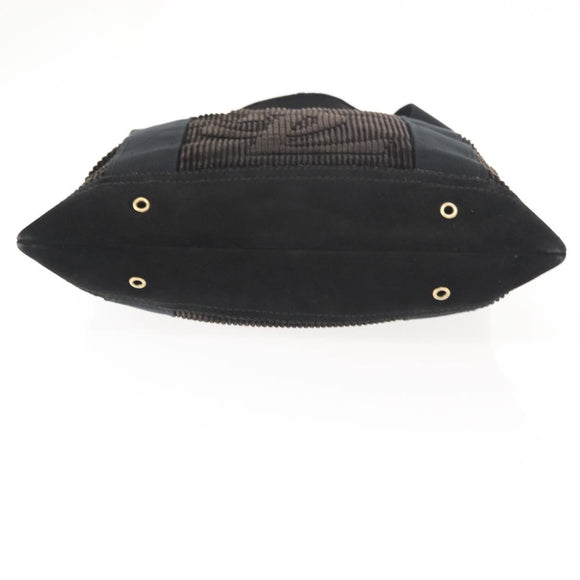 SAINT LAURENT Tote Bag Corduroy Navy Gold 148884 Auth 148894